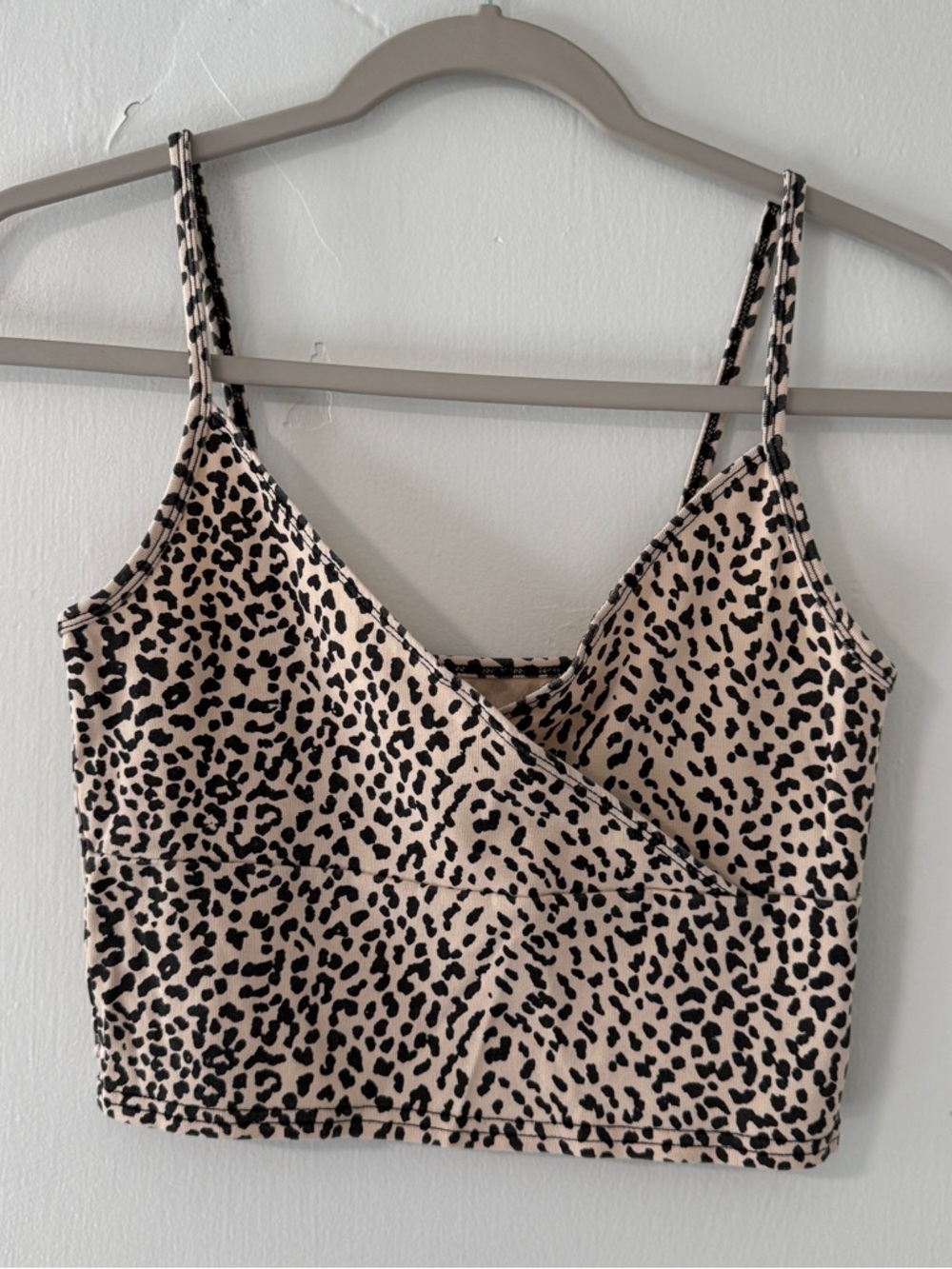 SHEIN Beige and Black Leopard Print Crop Camisole | Size: M